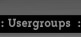 Usergroups